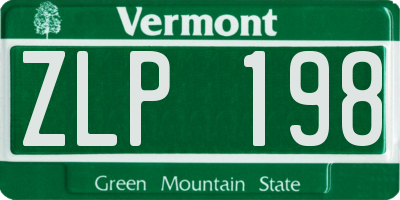VT license plate ZLP198