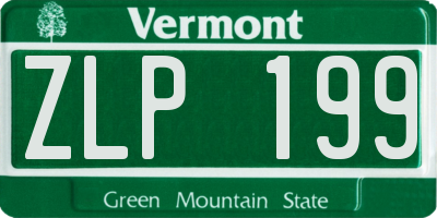 VT license plate ZLP199
