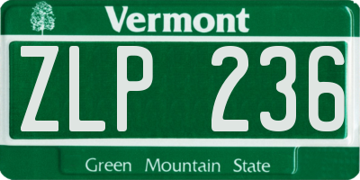 VT license plate ZLP236