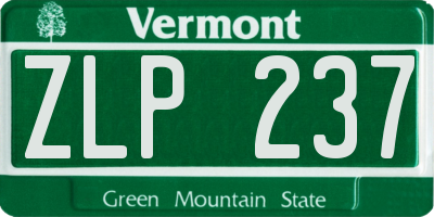 VT license plate ZLP237