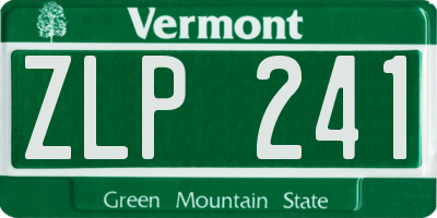 VT license plate ZLP241