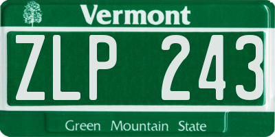 VT license plate ZLP243