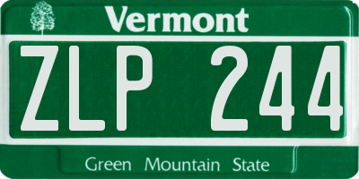 VT license plate ZLP244