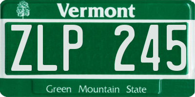 VT license plate ZLP245