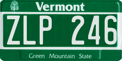 VT license plate ZLP246