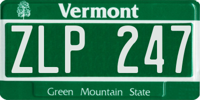 VT license plate ZLP247