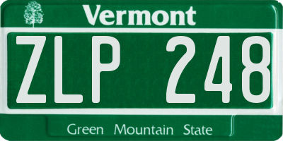 VT license plate ZLP248