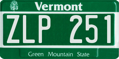 VT license plate ZLP251