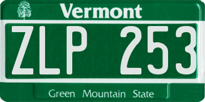 VT license plate ZLP253
