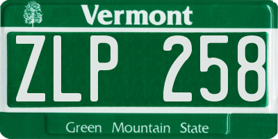 VT license plate ZLP258