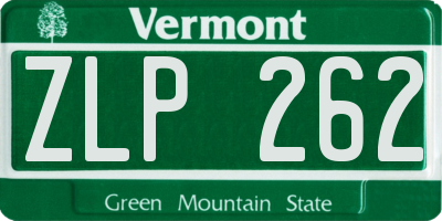 VT license plate ZLP262