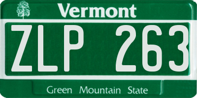 VT license plate ZLP263