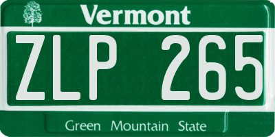 VT license plate ZLP265