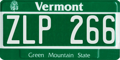 VT license plate ZLP266