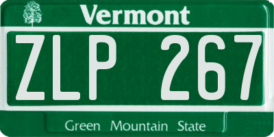 VT license plate ZLP267
