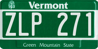 VT license plate ZLP271