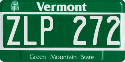 VT license plate ZLP272