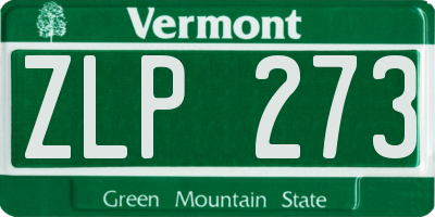 VT license plate ZLP273
