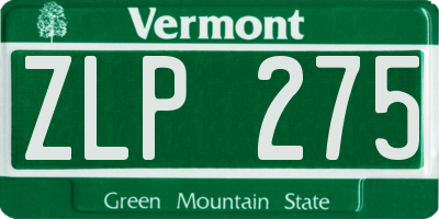 VT license plate ZLP275