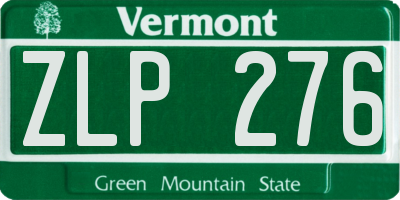 VT license plate ZLP276