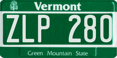 VT license plate ZLP280