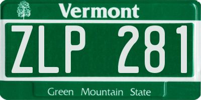 VT license plate ZLP281