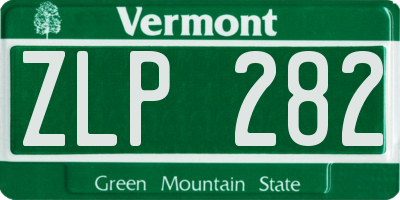 VT license plate ZLP282