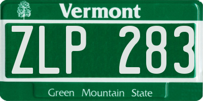 VT license plate ZLP283
