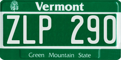 VT license plate ZLP290