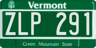 VT license plate ZLP291