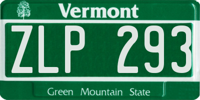 VT license plate ZLP293