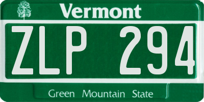 VT license plate ZLP294
