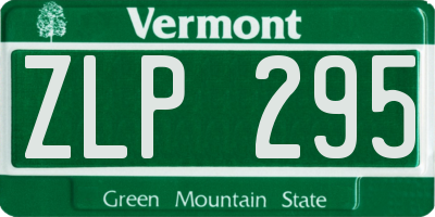 VT license plate ZLP295