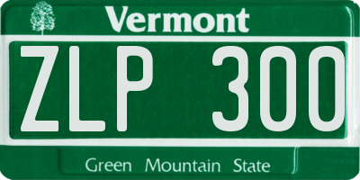 VT license plate ZLP300
