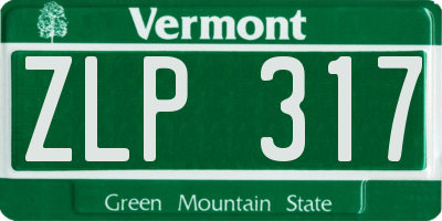 VT license plate ZLP317