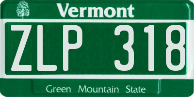 VT license plate ZLP318