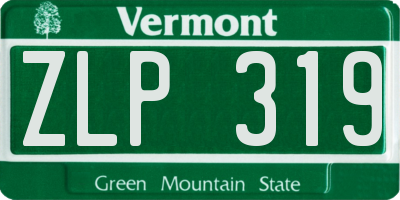 VT license plate ZLP319