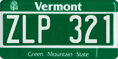 VT license plate ZLP321