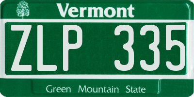 VT license plate ZLP335