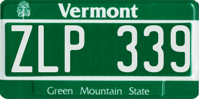 VT license plate ZLP339