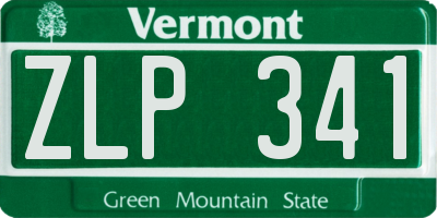 VT license plate ZLP341
