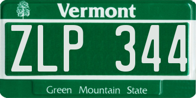 VT license plate ZLP344