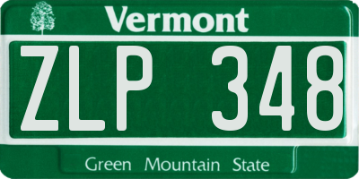 VT license plate ZLP348