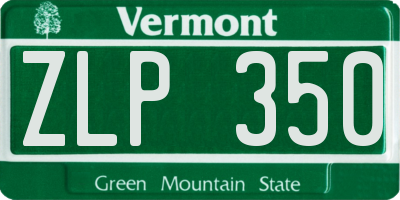 VT license plate ZLP350