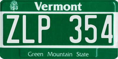 VT license plate ZLP354