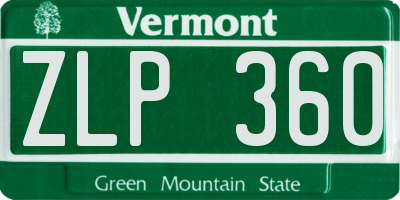 VT license plate ZLP360