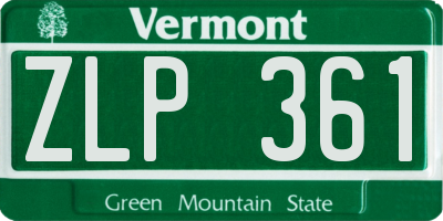 VT license plate ZLP361