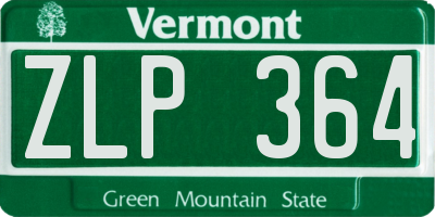 VT license plate ZLP364