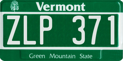 VT license plate ZLP371