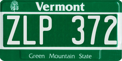 VT license plate ZLP372